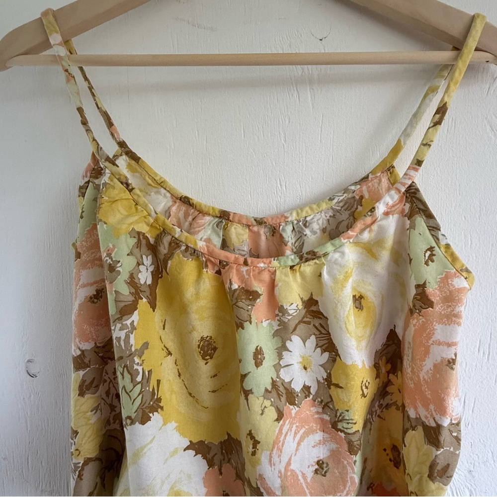 Vintage Floral Yellow and White Skirt and Tank Dress Set Easter - Picture 5 of 11